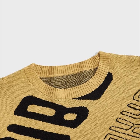 (A23) NEW SHEIN Men Letter Pattern Sweater, Size Large, NWOT - Picture 3 of 8